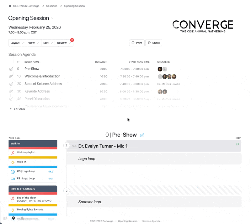 Example of the Full Script View