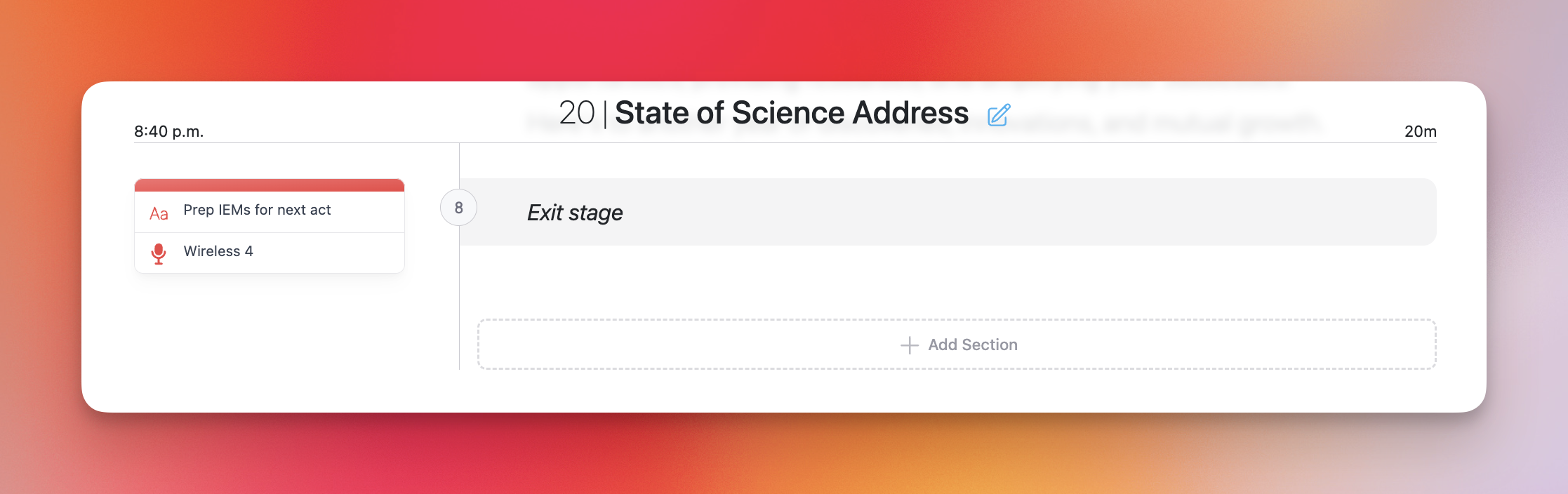 Example of the script view